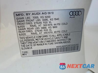 Zdjęcie 13 z 13 samochodu: 2014 AUDI Q7 PREMIUM PLUS VIN:WA1LMAFE3ED005293 - miniatura