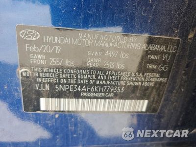 Zdjęcie 12 z 12 samochodu: 2019 HYUNDAI SONATA LIMITED VIN:5NPE34AF6KH779353 - miniatura