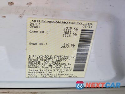 Zdjęcie 12 z 12 samochodu: 2014 NISSAN ALTIMA 2.5 S VIN:1N4AL3AP5EN372197 - miniatura