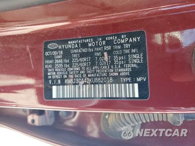 Zdjęcie 13 z 13 samochodu: 2019 HYUNDAI TUCSON VALUE VIN:KM8J3CA42KU882018 - miniatura