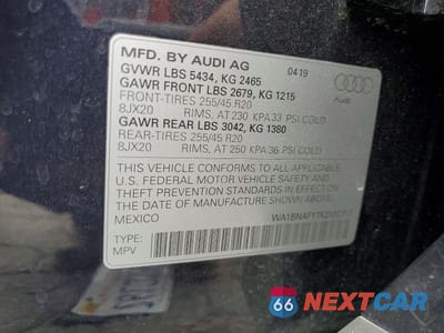 Zdjęcie 13 z 13 samochodu: 2019 AUDI Q5 PREMIUM PLUS VIN:WA1BNAFY7K2102717 - miniatura