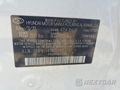 Zdjęcie 13 z 13 samochodu: 2020 HYUNDAI SONATA SE VIN:5NPEG4JA2LH052737 - miniatura
