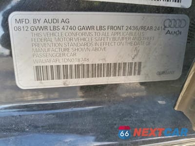 Zdjęcie 12 z 12 samochodu: 2013 AUDI A4 PREMIUM VIN:WAUAFAFL1DN018748 - miniatura
