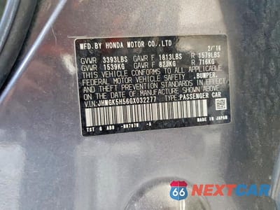 Zdjęcie 12 z 12 samochodu: 2016 HONDA FIT LX VIN:JHMGK5H56GX032277 - miniatura