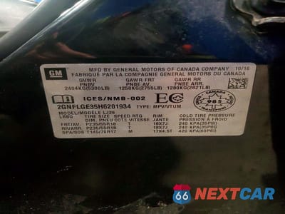 Zdjęcie 13 z 13 samochodu: 2017 CHEVROLET EQUINOX PREMIER VIN:2GNFLGE35H6201934 - miniatura