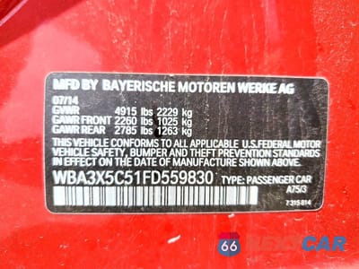 Zdjęcie 12 z 12 samochodu: 2015 BMW 328 XIGT VIN:WBA3X5C51FD559830 - miniatura