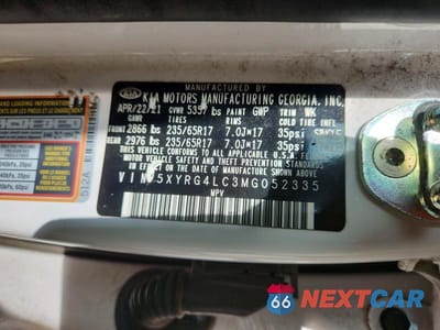 Zdjęcie 14 z 14 samochodu: 2021 KIA SORENTO LX VIN:5XYRG4LC3MG052335 - miniatura