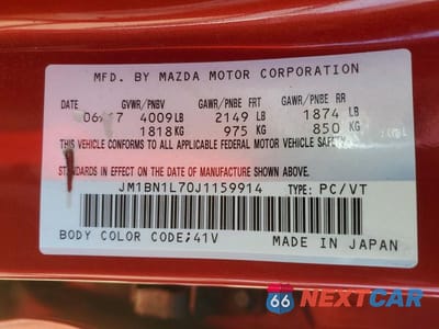 Zdjęcie 12 z 12 samochodu: 2018 MAZDA 3 TOURING VIN:JM1BN1L70J1159914 - miniatura