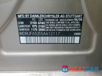 Zdjęcie 12 z 12 samochodu: 2005 MERCEDES-BENZ E 320 VIN:WDBUF65J55A612117 - miniatura
