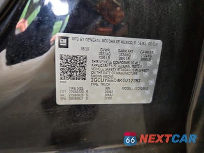 Zdjęcie 12 z 12 samochodu: 2019 CHEVROLET SILVERADO K1500 RST VIN:3GCUYEED4KG212353 - miniatura