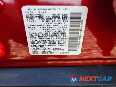 Zdjęcie 12 z 12 samochodu: 2016 NISSAN ROGUE S VIN:JN8AT2MV5GW134852 - miniatura