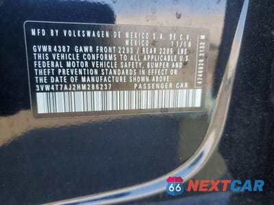 Zdjęcie 12 z 12 samochodu: 2017 VOLKSWAGEN JETTA GLI VIN:3VW4T7AJ2HM286237 - miniatura