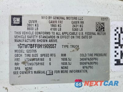 Zdjęcie 13 z 13 samochodu: 2017 GMC SAVANA G2500 VIN:1GTW7BFF8H1909557 - miniatura
