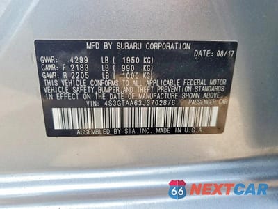 Zdjęcie 12 z 12 samochodu: 2018 SUBARU IMPREZA VIN:4S3GTAA63J3702876 - miniatura