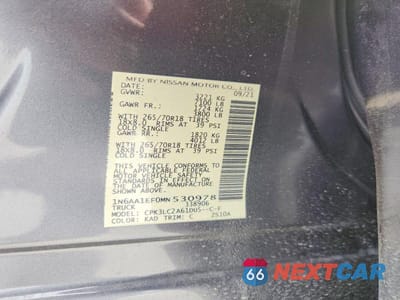 Zdjęcie 12 z 12 samochodu: 2021 NISSAN TITAN SV VIN:1N6AA1EF0MN530978 - miniatura