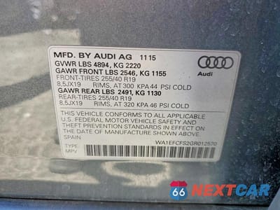 Zdjęcie 13 z 13 samochodu: 2016 AUDI Q3 PREMIUM PLUS VIN:WA1EFCFS2GR012570 - miniatura