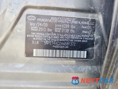 Zdjęcie 12 z 12 samochodu: 2010 HYUNDAI SONATA GLS VIN:5NPET4AC0AH581372 - miniatura