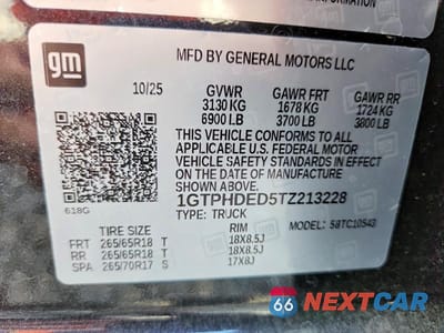 Zdjęcie 12 z 12 samochodu: 2026 GMC SIERRA C1500 SLT VIN:1GTPHDED5TZ213228 - miniatura