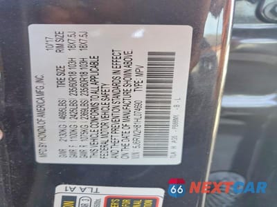 Zdjęcie 14 z 14 samochodu: 2017 HONDA CR-V EXL VIN:5J6RW2H81HL074690 - miniatura