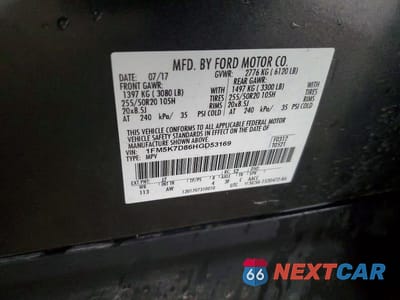 Zdjęcie 13 z 13 samochodu: 2017 FORD EXPLORER XLT VIN:1FM5K7D86HGD53169 - miniatura