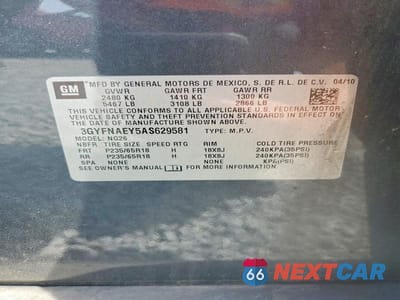 Zdjęcie 13 z 13 samochodu: 2010 CADILLAC SRX LUXURY COLLECTION VIN:3GYFNAEY5AS629581 - miniatura