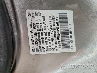 Zdjęcie 13 z 13 samochodu: 2008 HONDA ODYSSEY EXL VIN:5FNRL38668B403244 - miniatura
