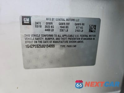 Zdjęcie 12 z 12 samochodu: 2018 BUICK LACROSSE ESSENCE VIN:1G4ZP5SZ9JU134099 - miniatura
