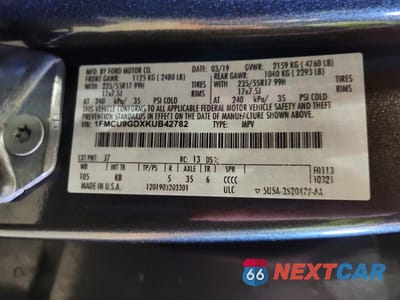 Zdjęcie 13 z 13 samochodu: 2019 FORD ESCAPE SE VIN:1FMCU9GDXKUB42782 - miniatura