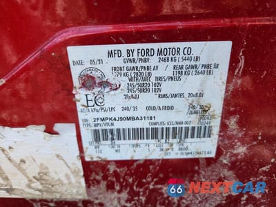 Zdjęcie 13 z 13 samochodu: 2021 FORD EDGE SEL VIN:2FMPK4J90MBA31181 - miniatura