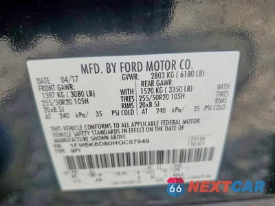 Zdjęcie 13 z 13 samochodu: 2017 FORD EXPLORER XLT VIN:1FM5K8D80HGC87949 - miniatura