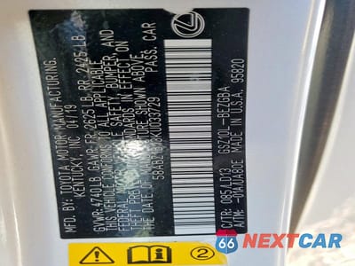 Zdjęcie 12 z 12 samochodu: 2019 LEXUS ES 350 VIN:58ABZ1B13KU033729 - miniatura