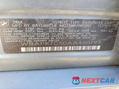 Zdjęcie 13 z 13 samochodu: 2010 BMW 328 XI VIN:WBAPK7C50AA460793 - miniatura