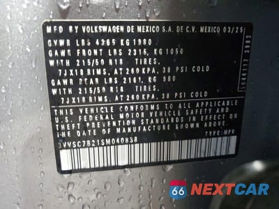 Zdjęcie 12 z 12 samochodu: 2025 VOLKSWAGEN TAOS SE VIN:3VVSC7B21SM040838 - miniatura