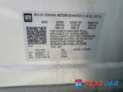 Zdjęcie 13 z 13 samochodu: 2022 CHEVROLET EQUINOX LT VIN:3GNAXJEVXNL217230 - miniatura