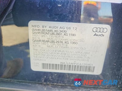 Zdjęcie 13 z 13 samochodu: 2012 AUDI Q5 PREMIUM PLUS VIN:WA1LFAFP2CA125953 - miniatura