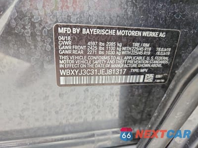 Zdjęcie 12 z 12 samochodu: 2018 BMW X2 SDRIVE28I VIN:WBXYJ3C31JEJ81317 - miniatura