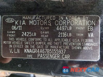 Zdjęcie 12 z 12 samochodu: 2011 KIA OPTIMA SX VIN:KNAGR4A67B5155937 - miniatura