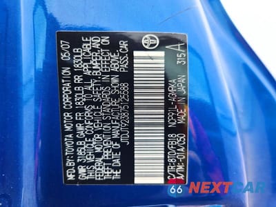Zdjęcie 13 z 13 samochodu: 2007 TOYOTA YARIS BASE VIN:JTDJT923875125588 - miniatura
