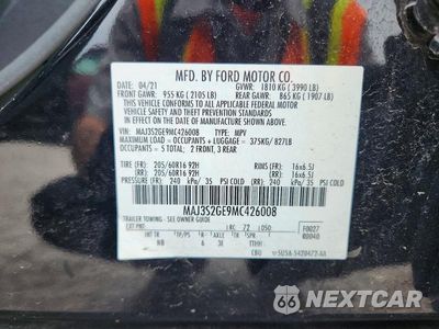 Zdjęcie 13 z 13 samochodu: 2021 FORD ECOSPORT SE VIN:MAJ3S2GE9MC426008 - miniatura