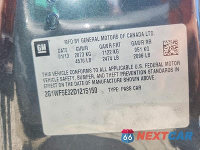Zdjęcie 12 z 12 samochodu: 2013 CHEVROLET IMPALA LS VIN:2G1WF5E32D1215150 - miniatura
