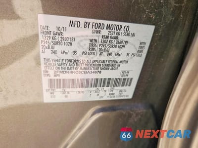 Zdjęcie 14 z 14 samochodu: 2012 FORD EDGE LIMITED VIN:2FMDK4KC8CBA34678 - miniatura