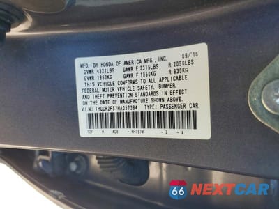 Zdjęcie 12 z 12 samochodu: 2017 HONDA ACCORD SPORT VIN:1HGCR2F57HA057384 - miniatura