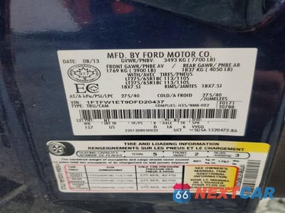 Zdjęcie 12 z 12 samochodu: 2013 FORD F150 SUPERCREW VIN:1FTFW1ET9DFD20437 - miniatura