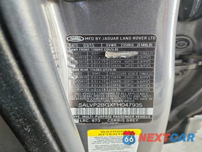 Zdjęcie 13 z 13 samochodu: 2015 LAND ROVER RANGE ROVER EVOQUE PURE PLUS VIN:SALVP2BGXFH047935 - miniatura