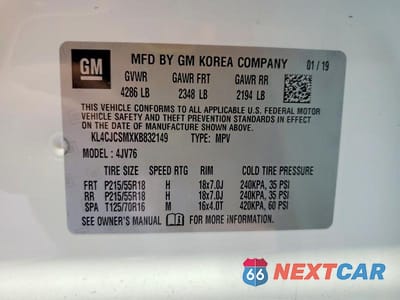 Zdjęcie 13 z 13 samochodu: 2019 BUICK ENCORE ESSENCE VIN:KL4CJCSMXKB832149 - miniatura