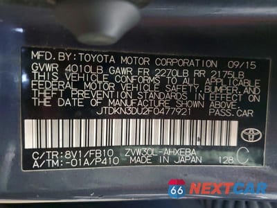 Zdjęcie 12 z 12 samochodu: 2015 TOYOTA PRIUS THREE VIN:JTDKN3DU2F0477921 - miniatura