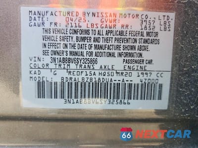 Zdjęcie 12 z 12 samochodu: 2025 NISSAN SENTRA S VIN:3N1AB8BV6SY325866 - miniatura
