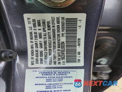 Zdjęcie 12 z 12 samochodu: 2020 HONDA INSIGHT TOURING VIN:19XZE4F93LE003394 - miniatura