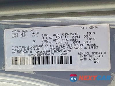 Zdjęcie 12 z 12 samochodu: 1997 TOYOTA TACOMA BASE VIN:4TANL42N1VZ314459 - miniatura