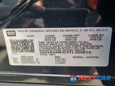 Zdjęcie 13 z 13 samochodu: 2026 CHEVROLET EQUINOX LT VIN:3GNAXHEG4TL355675 - miniatura